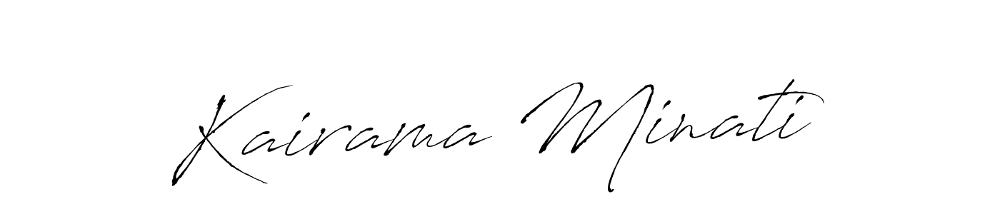 How to make Kairama Minati signature? Antro_Vectra is a professional autograph style. Create handwritten signature for Kairama Minati name. Kairama Minati signature style 6 images and pictures png