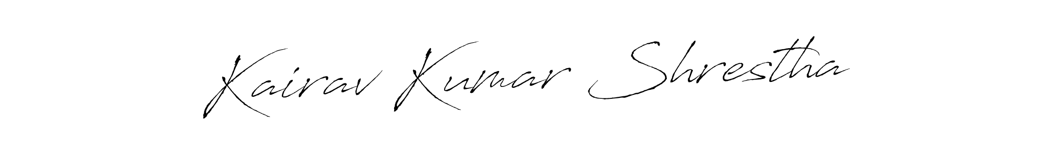 How to make Kairav Kumar Shrestha signature? Antro_Vectra is a professional autograph style. Create handwritten signature for Kairav Kumar Shrestha name. Kairav Kumar Shrestha signature style 6 images and pictures png