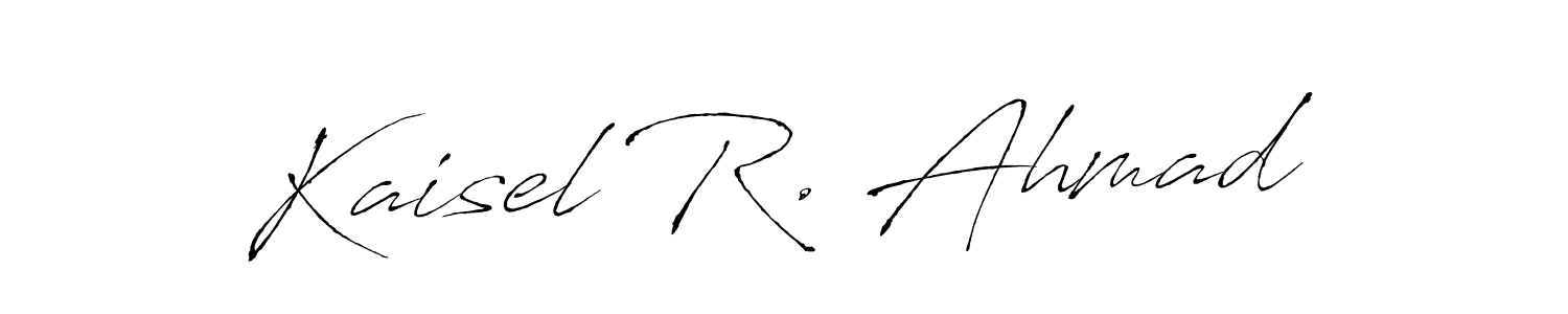 This is the best signature style for the Kaisel R. Ahmad name. Also you like these signature font (Antro_Vectra). Mix name signature. Kaisel R. Ahmad signature style 6 images and pictures png