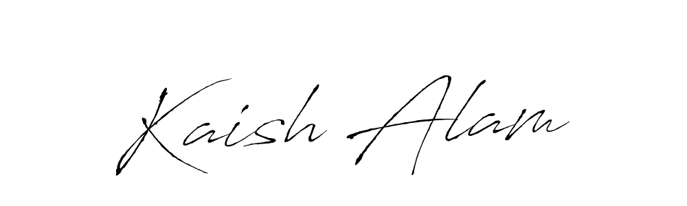 if you are searching for the best signature style for your name Kaish Alam. so please give up your signature search. here we have designed multiple signature styles  using Antro_Vectra. Kaish Alam signature style 6 images and pictures png