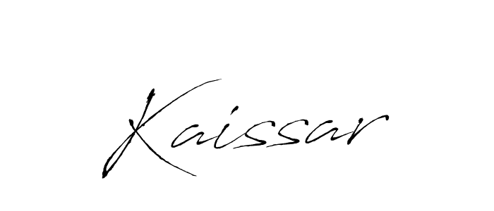 Use a signature maker to create a handwritten signature online. With this signature software, you can design (Antro_Vectra) your own signature for name Kaissar. Kaissar signature style 6 images and pictures png