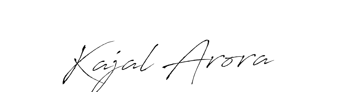 How to make Kajal Arora name signature. Use Antro_Vectra style for creating short signs online. This is the latest handwritten sign. Kajal Arora signature style 6 images and pictures png