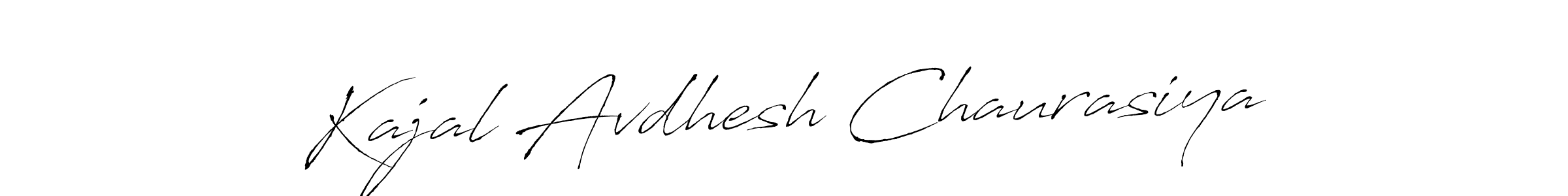 Make a beautiful signature design for name Kajal Avdhesh Chaurasiya. With this signature (Antro_Vectra) style, you can create a handwritten signature for free. Kajal Avdhesh Chaurasiya signature style 6 images and pictures png