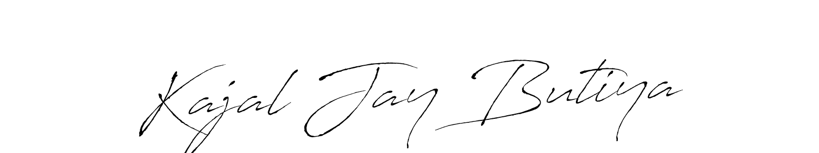 This is the best signature style for the Kajal Jay Butiya name. Also you like these signature font (Antro_Vectra). Mix name signature. Kajal Jay Butiya signature style 6 images and pictures png