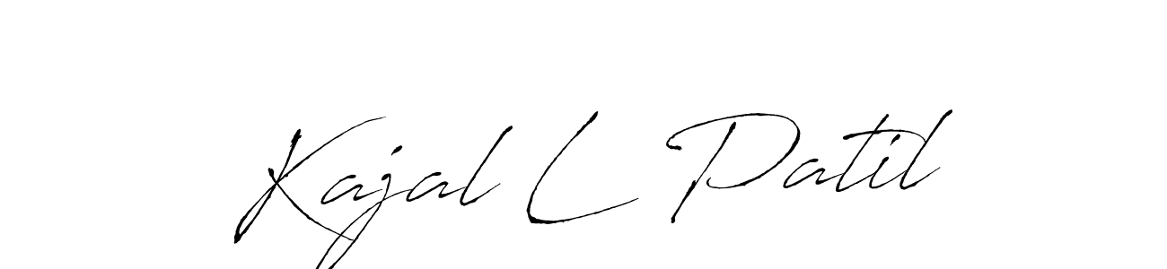 How to make Kajal L Patil name signature. Use Antro_Vectra style for creating short signs online. This is the latest handwritten sign. Kajal L Patil signature style 6 images and pictures png
