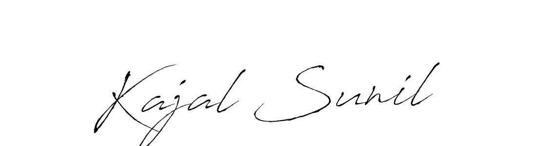 if you are searching for the best signature style for your name Kajal Sunil. so please give up your signature search. here we have designed multiple signature styles  using Antro_Vectra. Kajal Sunil signature style 6 images and pictures png