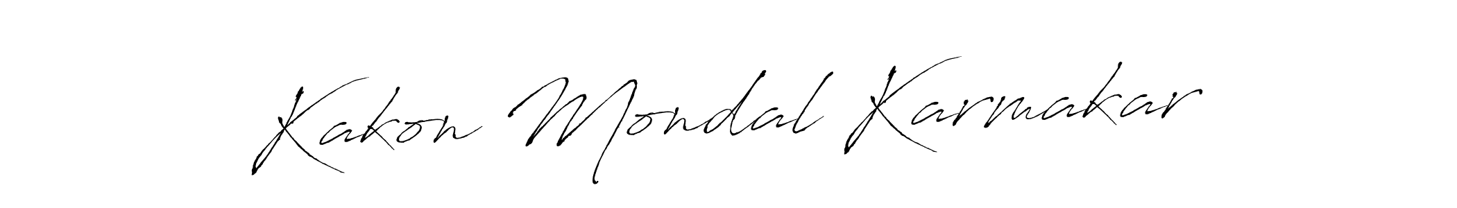 The best way (Antro_Vectra) to make a short signature is to pick only two or three words in your name. The name Kakon Mondal Karmakar include a total of six letters. For converting this name. Kakon Mondal Karmakar signature style 6 images and pictures png