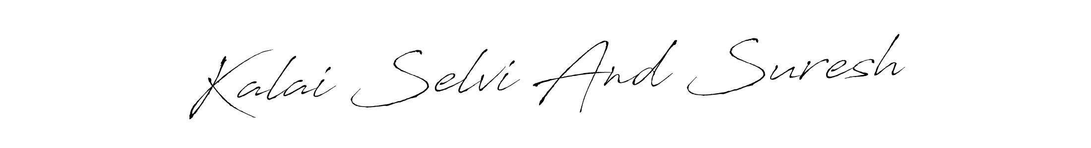 How to make Kalai Selvi And Suresh signature? Antro_Vectra is a professional autograph style. Create handwritten signature for Kalai Selvi And Suresh name. Kalai Selvi And Suresh signature style 6 images and pictures png