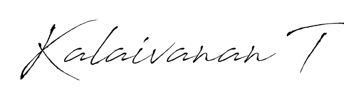 Personalize your online presence with Kalaivanan T signature rendered in elegant Antro_Vectra font. Great for website footers and blogs. Kalaivanan T signature style 6 images and pictures png