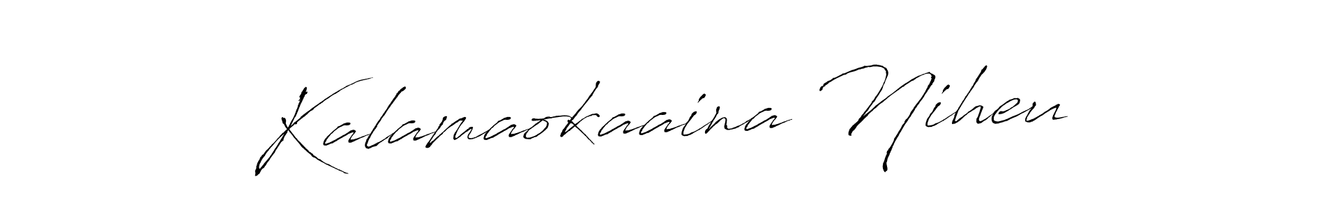 Make a short Kalamaokaaina Niheu signature style. Manage your documents anywhere anytime using Antro_Vectra. Create and add eSignatures, submit forms, share and send files easily. Kalamaokaaina Niheu signature style 6 images and pictures png