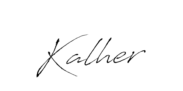 Make a beautiful signature design for name Kalher. With this signature (Antro_Vectra) style, you can create a handwritten signature for free. Kalher signature style 6 images and pictures png