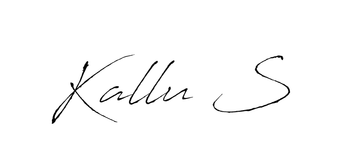 if you are searching for the best signature style for your name Kallu S. so please give up your signature search. here we have designed multiple signature styles  using Antro_Vectra. Kallu S signature style 6 images and pictures png