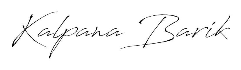 A stylish, flowing autograph style designed for name Kalpana Barik using Antro_Vectra typography. Perfect for digital creative projects. Kalpana Barik signature style 6 images and pictures png