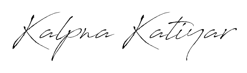 Explore multiple handwriting variations for Kalpna Katiyar including this stunning Antro_Vectra design. Free to use across all platforms. Kalpna Katiyar signature style 6 images and pictures png
