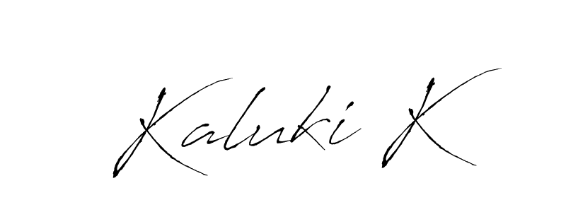 Also we have Kaluki K name is the best signature style. Create professional handwritten signature collection using Antro_Vectra autograph style. Kaluki K signature style 6 images and pictures png