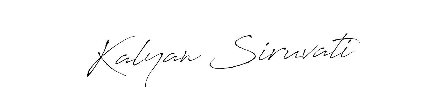 How to make Kalyan Siruvati name signature. Use Antro_Vectra style for creating short signs online. This is the latest handwritten sign. Kalyan Siruvati signature style 6 images and pictures png