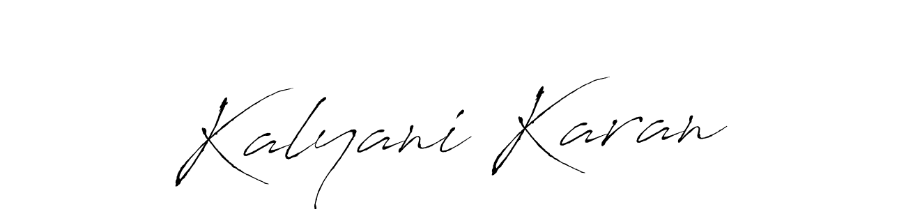 How to make Kalyani Karan name signature. Use Antro_Vectra style for creating short signs online. This is the latest handwritten sign. Kalyani Karan signature style 6 images and pictures png