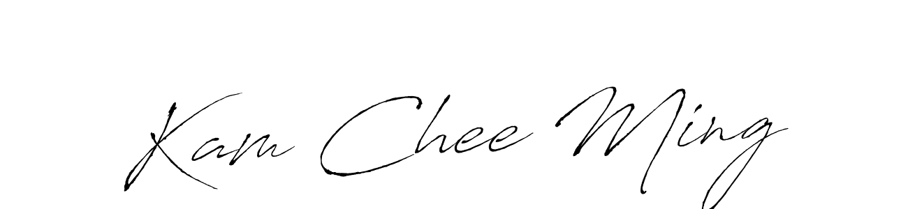 How to make Kam Chee Ming name signature. Use Antro_Vectra style for creating short signs online. This is the latest handwritten sign. Kam Chee Ming signature style 6 images and pictures png