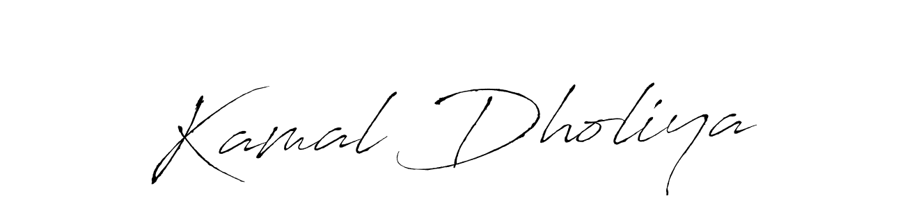 How to make Kamal Dholiya name signature. Use Antro_Vectra style for creating short signs online. This is the latest handwritten sign. Kamal Dholiya signature style 6 images and pictures png