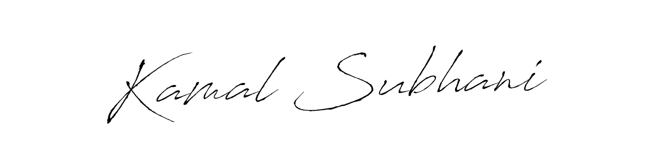 Make a beautiful signature design for name Kamal Subhani. With this signature (Antro_Vectra) style, you can create a handwritten signature for free. Kamal Subhani signature style 6 images and pictures png