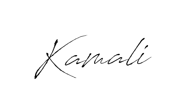 Design your own signature with our free online signature maker. With this signature software, you can create a handwritten (Antro_Vectra) signature for name Kamali. Kamali signature style 6 images and pictures png
