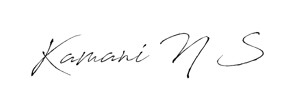 Kamani N S stylish signature style. Best Handwritten Sign (Antro_Vectra) for my name. Handwritten Signature Collection Ideas for my name Kamani N S. Kamani N S signature style 6 images and pictures png