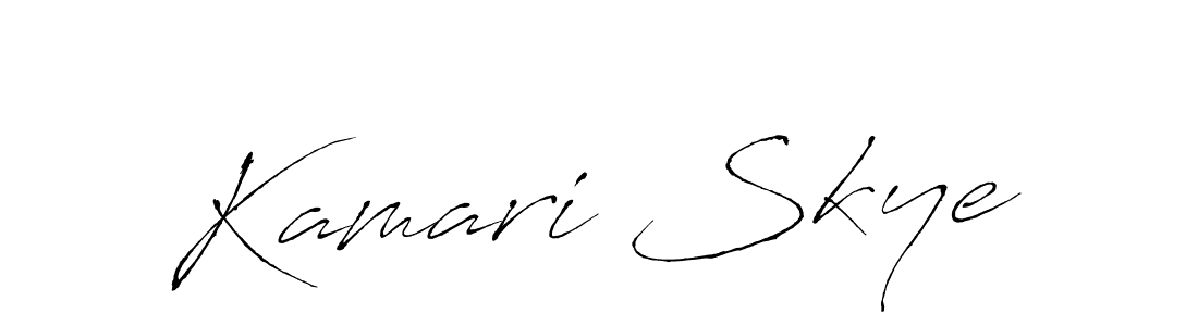 How to make Kamari Skye name signature. Use Antro_Vectra style for creating short signs online. This is the latest handwritten sign. Kamari Skye signature style 6 images and pictures png
