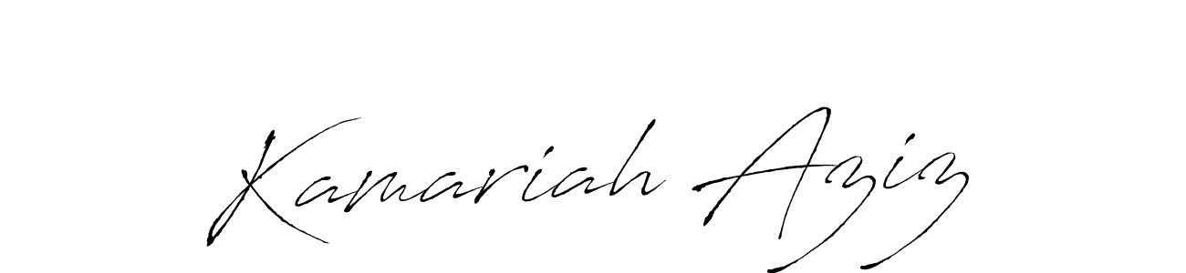 You should practise on your own different ways (Antro_Vectra) to write your name (Kamariah Aziz) in signature. don't let someone else do it for you. Kamariah Aziz signature style 6 images and pictures png