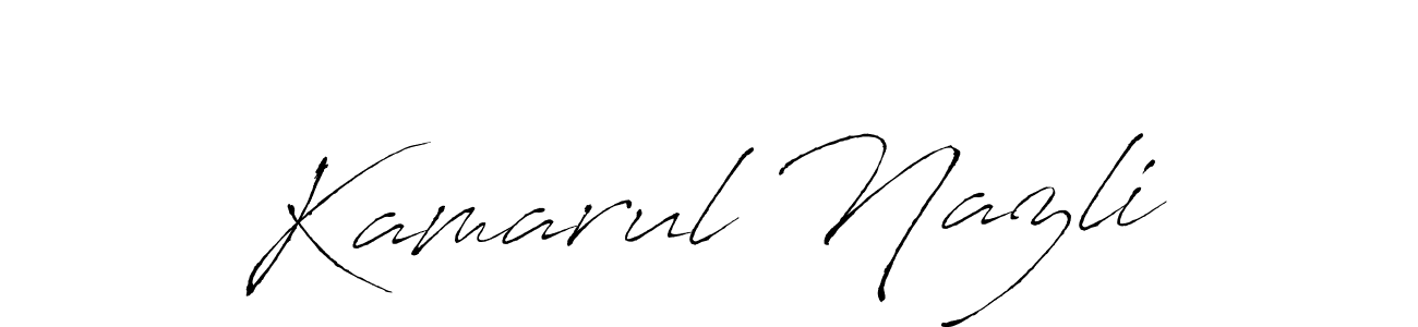 Similarly Antro_Vectra is the best handwritten signature design. Signature creator online .You can use it as an online autograph creator for name Kamarul Nazli. Kamarul Nazli signature style 6 images and pictures png