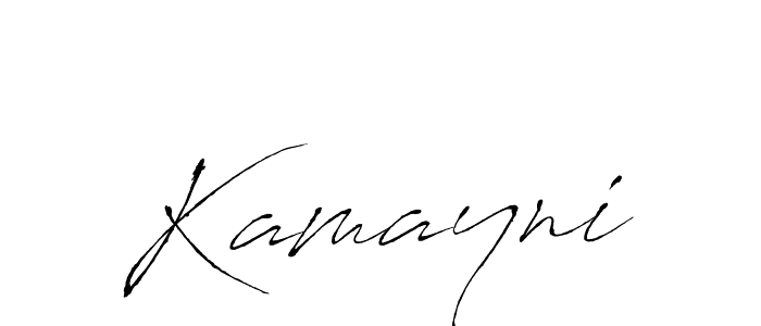 Use a signature maker to create a handwritten signature online. With this signature software, you can design (Antro_Vectra) your own signature for name Kamayni. Kamayni signature style 6 images and pictures png