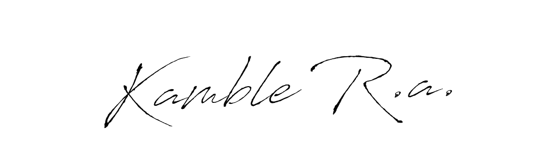 The best way (Antro_Vectra) to make a short signature is to pick only two or three words in your name. The name Kamble R.a. include a total of six letters. For converting this name. Kamble R.a. signature style 6 images and pictures png