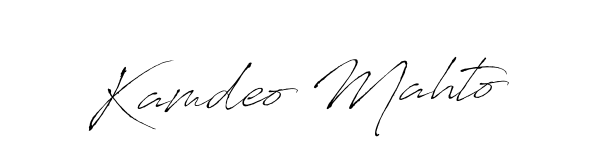 Create a beautiful signature design for name Kamdeo Mahto. With this signature (Antro_Vectra) fonts, you can make a handwritten signature for free. Kamdeo Mahto signature style 6 images and pictures png