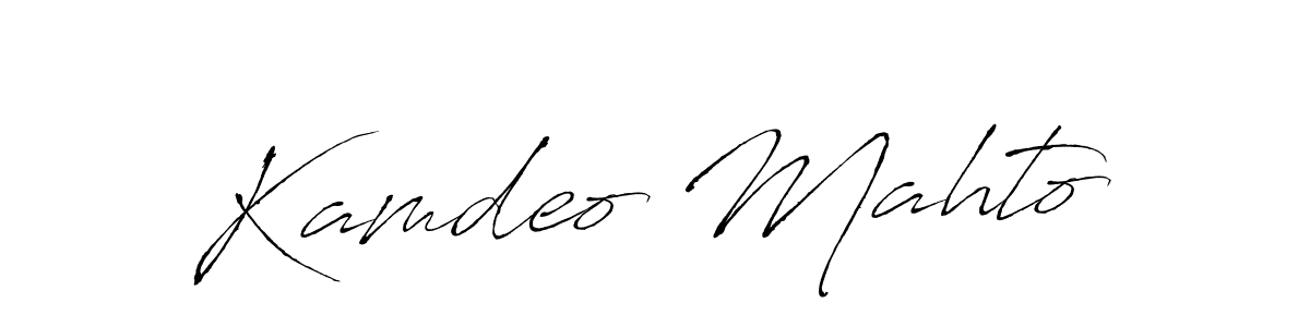 How to make Kamdeo Mahto name signature. Use Antro_Vectra style for creating short signs online. This is the latest handwritten sign. Kamdeo Mahto signature style 6 images and pictures png