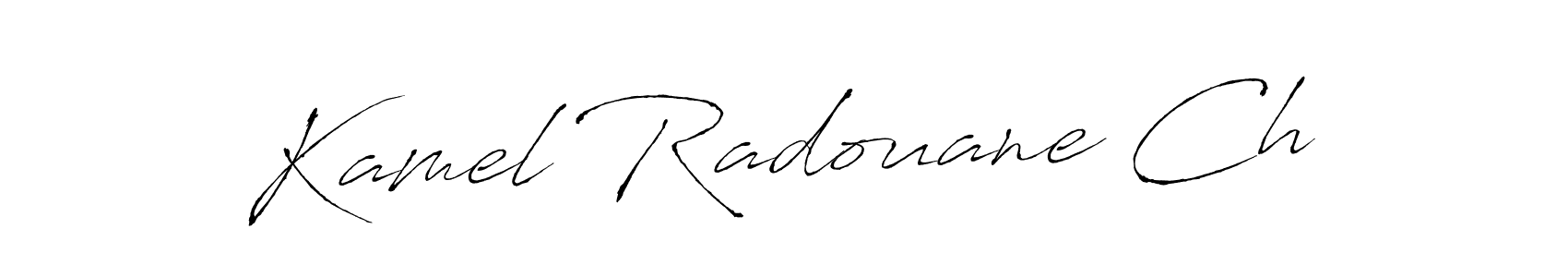 How to make Kamel Radouane Ch name signature. Use Antro_Vectra style for creating short signs online. This is the latest handwritten sign. Kamel Radouane Ch signature style 6 images and pictures png