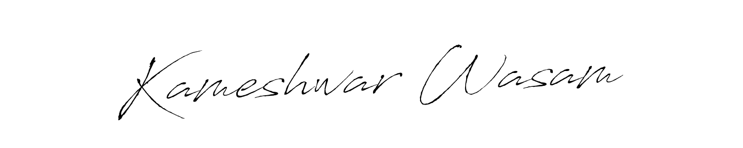 Make a beautiful signature design for name Kameshwar Wasam. With this signature (Antro_Vectra) style, you can create a handwritten signature for free. Kameshwar Wasam signature style 6 images and pictures png