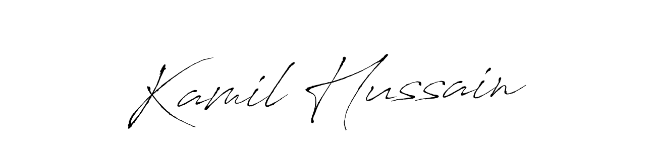 Design your own signature with our free online signature maker. With this signature software, you can create a handwritten (Antro_Vectra) signature for name Kamil Hussain. Kamil Hussain signature style 6 images and pictures png