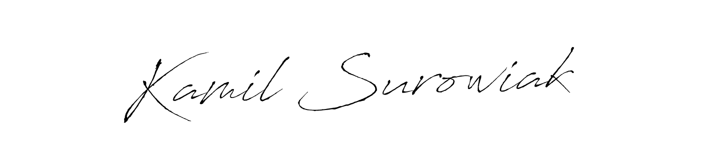 How to make Kamil Surowiak name signature. Use Antro_Vectra style for creating short signs online. This is the latest handwritten sign. Kamil Surowiak signature style 6 images and pictures png