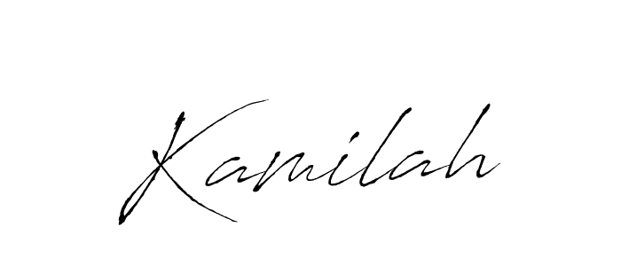 Use a signature maker to create a handwritten signature online. With this signature software, you can design (Antro_Vectra) your own signature for name Kamilah. Kamilah signature style 6 images and pictures png