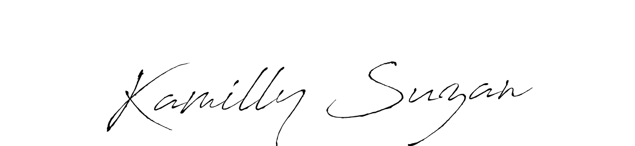 How to make Kamilly Suzan name signature. Use Antro_Vectra style for creating short signs online. This is the latest handwritten sign. Kamilly Suzan signature style 6 images and pictures png