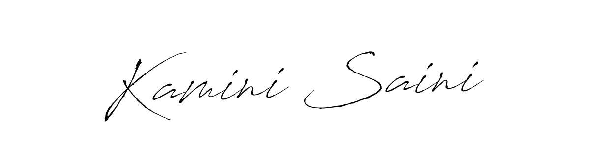 The best way (Antro_Vectra) to make a short signature is to pick only two or three words in your name. The name Kamini Saini include a total of six letters. For converting this name. Kamini Saini signature style 6 images and pictures png