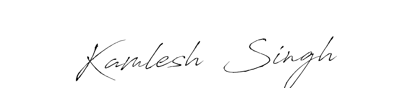 This is the best signature style for the Kamlesh  Singh name. Also you like these signature font (Antro_Vectra). Mix name signature. Kamlesh  Singh signature style 6 images and pictures png