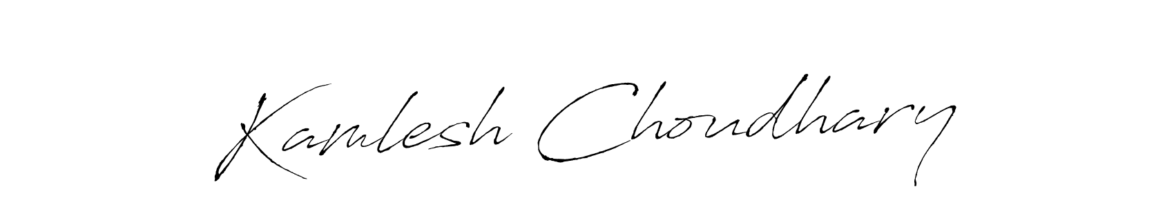 How to make Kamlesh Choudhary name signature. Use Antro_Vectra style for creating short signs online. This is the latest handwritten sign. Kamlesh Choudhary signature style 6 images and pictures png