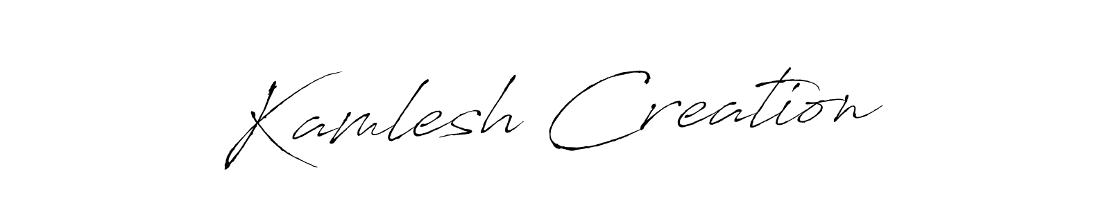 Similarly Antro_Vectra is the best handwritten signature design. Signature creator online .You can use it as an online autograph creator for name Kamlesh Creation. Kamlesh Creation signature style 6 images and pictures png