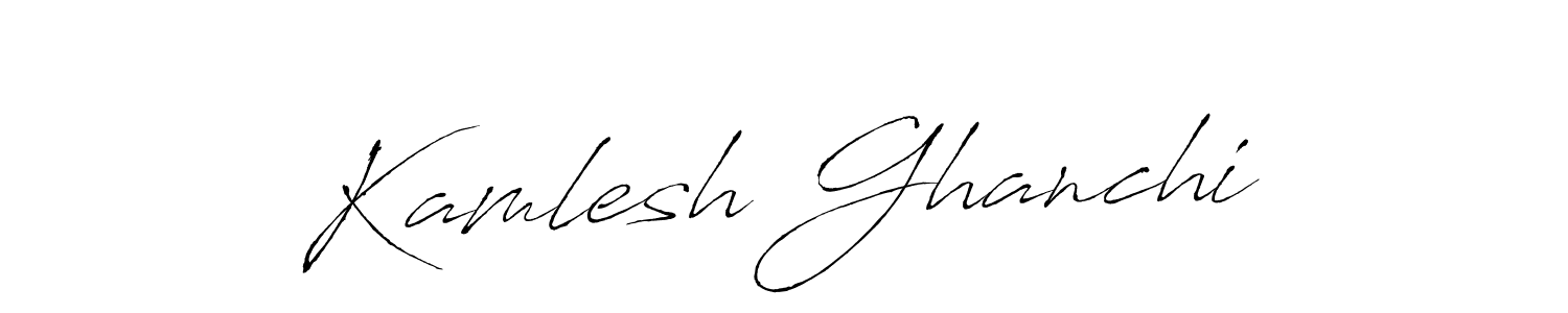 Kamlesh Ghanchi stylish signature style. Best Handwritten Sign (Antro_Vectra) for my name. Handwritten Signature Collection Ideas for my name Kamlesh Ghanchi. Kamlesh Ghanchi signature style 6 images and pictures png