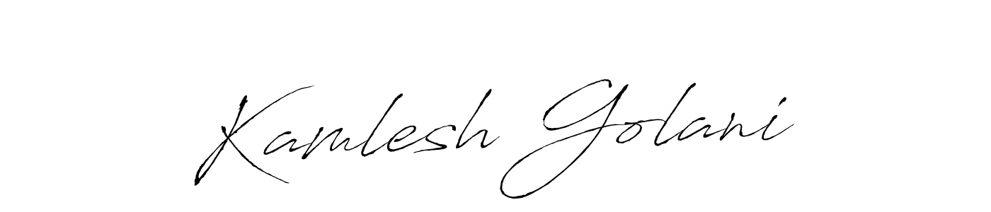 How to make Kamlesh Golani name signature. Use Antro_Vectra style for creating short signs online. This is the latest handwritten sign. Kamlesh Golani signature style 6 images and pictures png