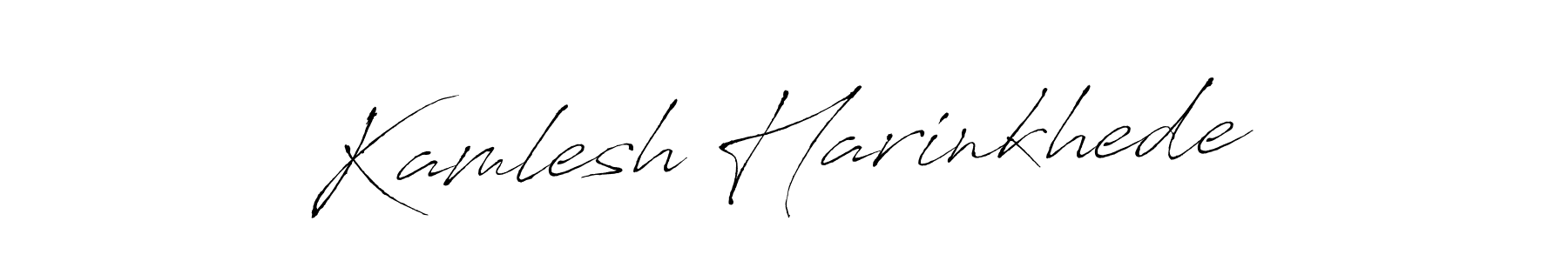 The best way (Antro_Vectra) to make a short signature is to pick only two or three words in your name. The name Kamlesh Harinkhede include a total of six letters. For converting this name. Kamlesh Harinkhede signature style 6 images and pictures png