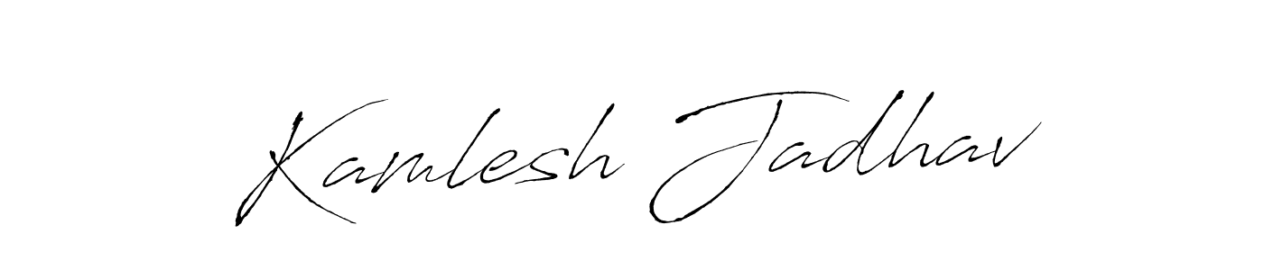 How to make Kamlesh Jadhav name signature. Use Antro_Vectra style for creating short signs online. This is the latest handwritten sign. Kamlesh Jadhav signature style 6 images and pictures png