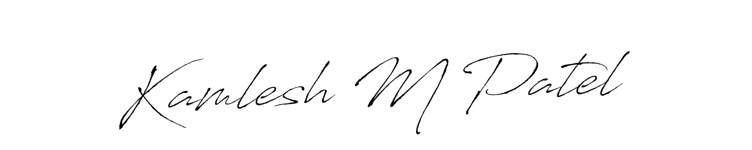 Antro_Vectra is a professional signature style that is perfect for those who want to add a touch of class to their signature. It is also a great choice for those who want to make their signature more unique. Get Kamlesh M Patel name to fancy signature for free. Kamlesh M Patel signature style 6 images and pictures png