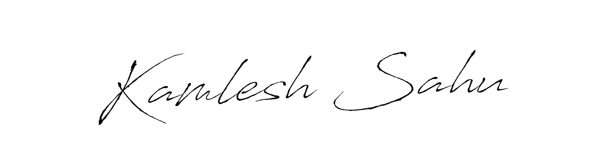 Make a beautiful signature design for name Kamlesh Sahu. With this signature (Antro_Vectra) style, you can create a handwritten signature for free. Kamlesh Sahu signature style 6 images and pictures png