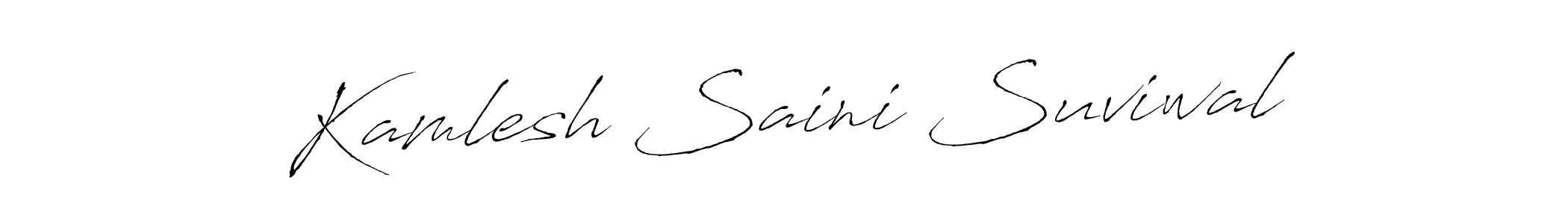 Also we have Kamlesh Saini Suviwal name is the best signature style. Create professional handwritten signature collection using Antro_Vectra autograph style. Kamlesh Saini Suviwal signature style 6 images and pictures png
